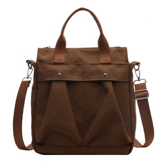 Canvas Durable Shoulder Bag Large Capacity Shopping Crossbody Bag