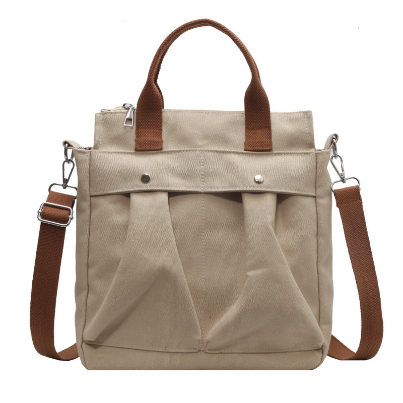 Canvas Durable Shoulder Bag Large Capacity Shopping Crossbody Bag