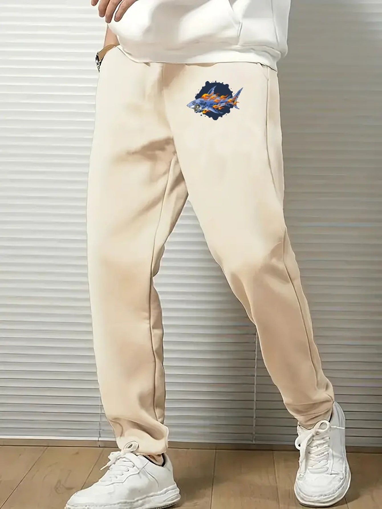 Shark Comfy Drawstring Joggers Men s Casual Breathable Loose Fit Pants