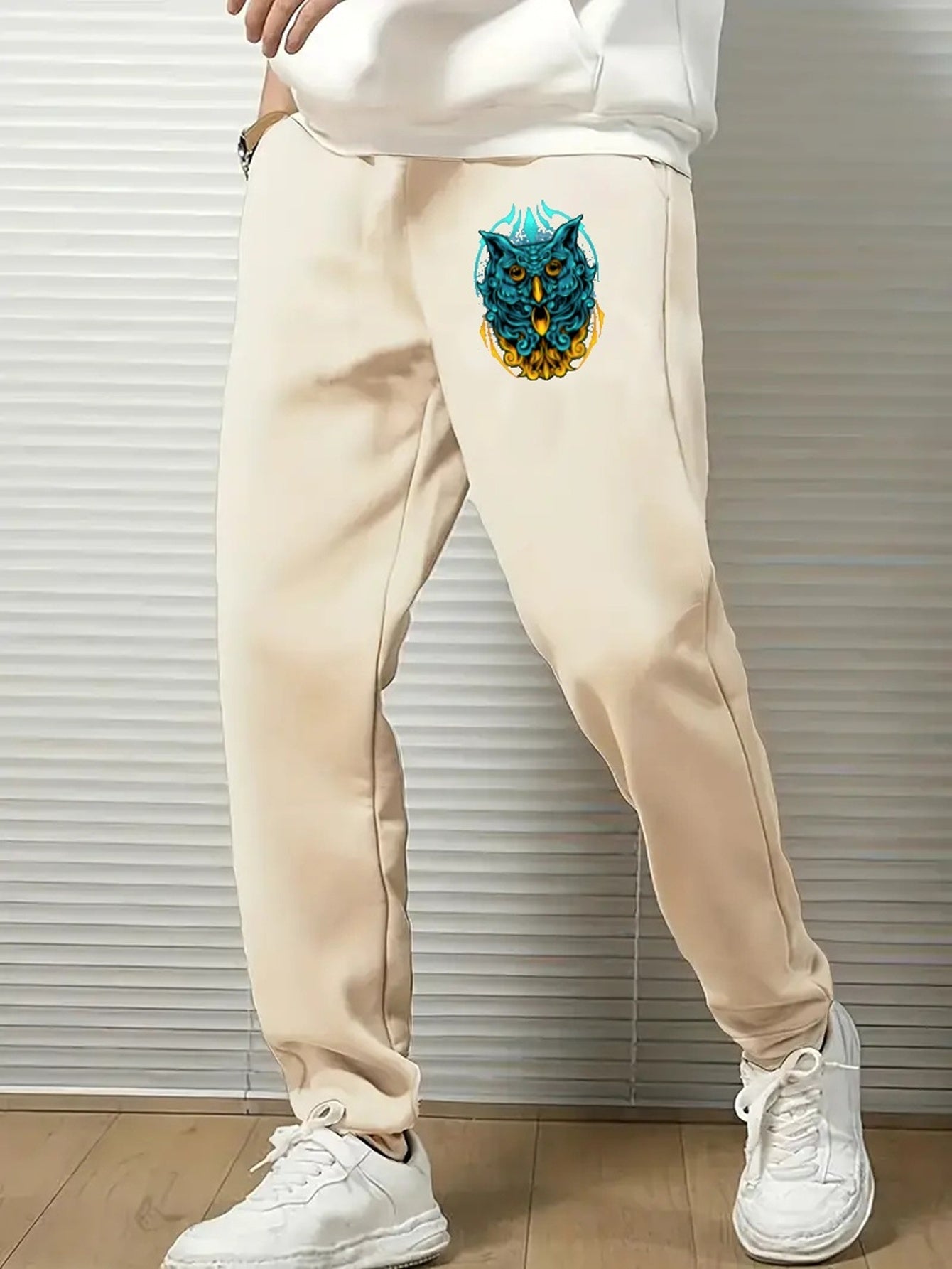 Men's Owl Comfy Joggers Loose Fit Stretch Pants