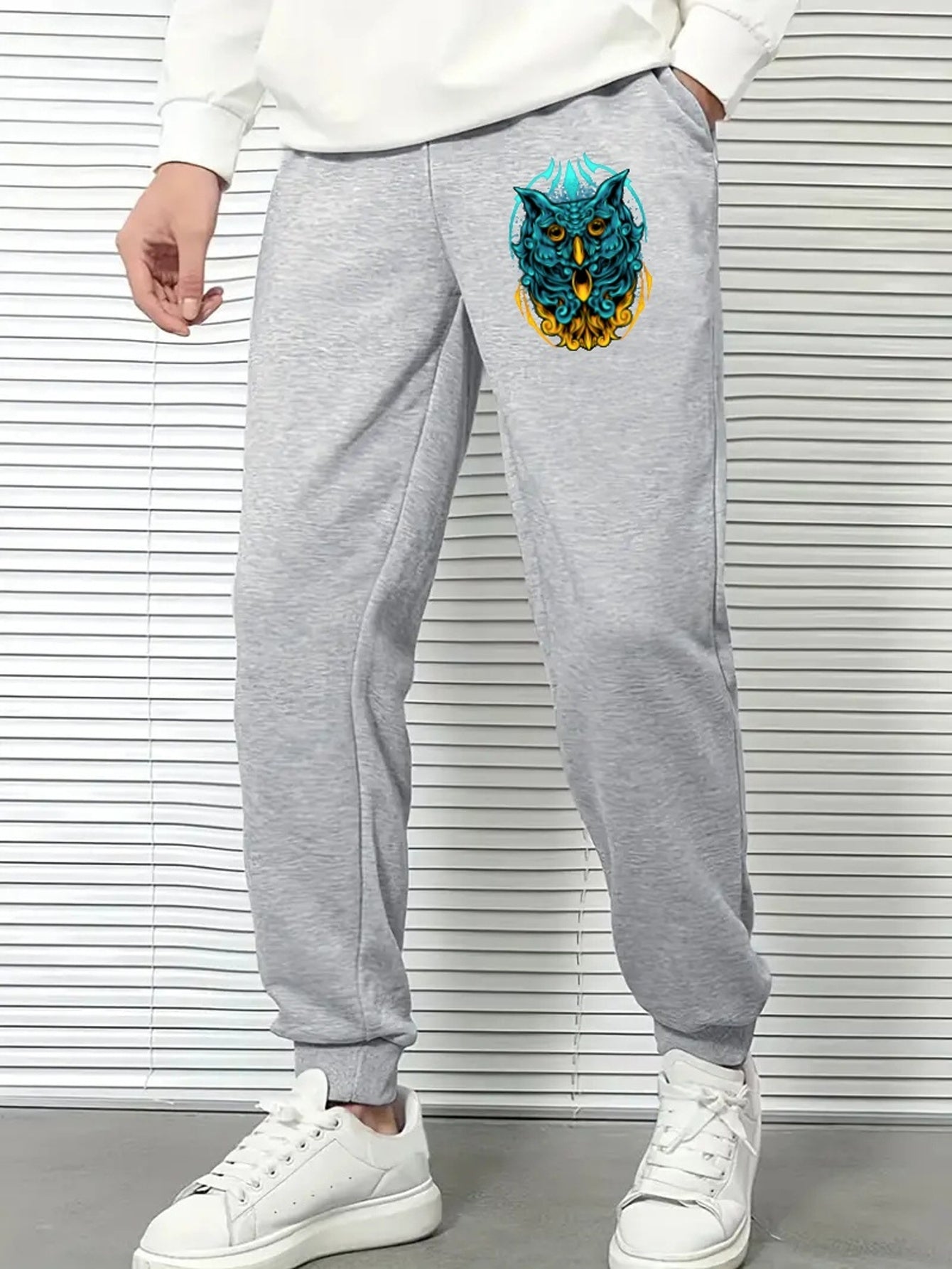 Men's Owl Comfy Joggers Loose Fit Stretch Pants