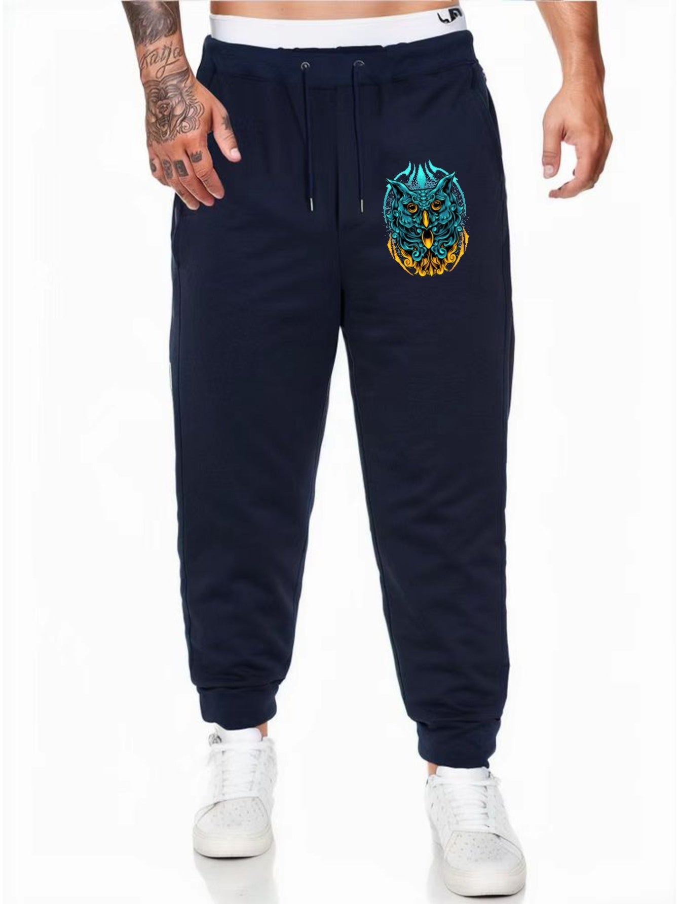 Men's Owl Comfy Joggers Loose Fit Stretch Pants