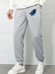Wolf Comfy Drawstring Joggers Men's Casual Loose Fit Pants