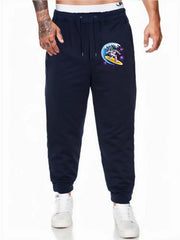 Space Surfer Comfy Drawstring Joggers Men's Casual Breathable Pants