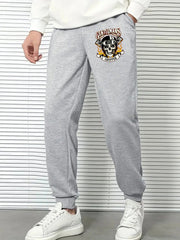 Skull Comfy Drawstring Joggers Men's Casual Loose Fit Pants