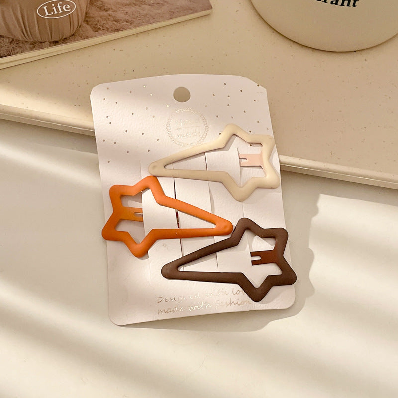 3pcs Hollow Hair Clip Wavy Duck Billed Star Shaped Hair Clip