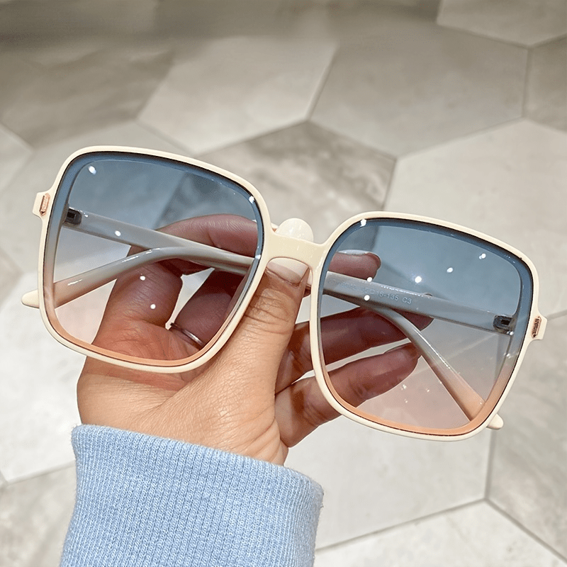 Gradient Lens Sunglasses Oversize Square Glasses UV Protection