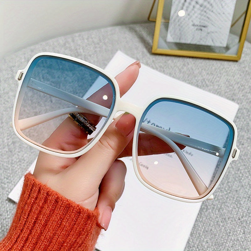 Gradient Lens Sunglasses Oversize Square Glasses UV Protection