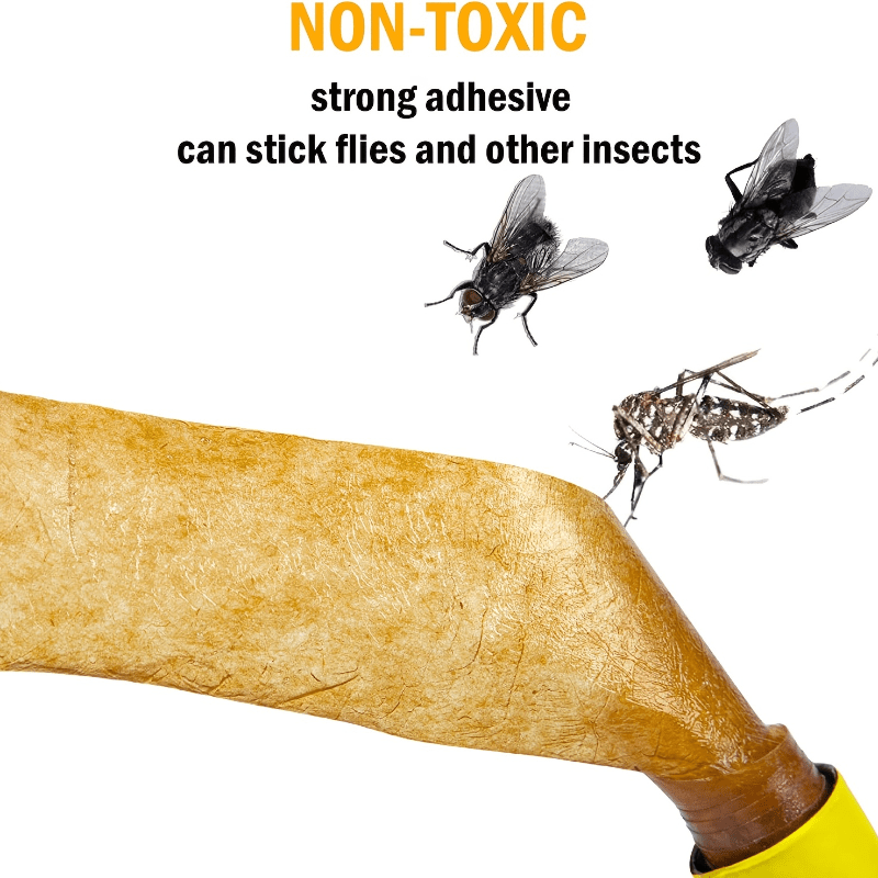 16pcs Sticky Fly Traps For Kitchen Catcher Ribbon Hanging Farm