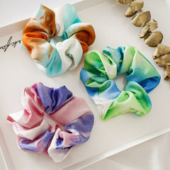 Tie Dye Scrunchies Large Hair Tie Colorful Hair Rope Elastic Ponytail Holder