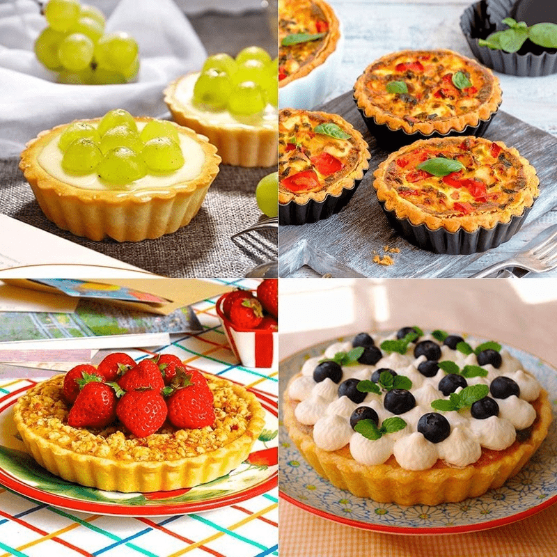 6pcs Mini Pie Pans Non Stick Tart Molds