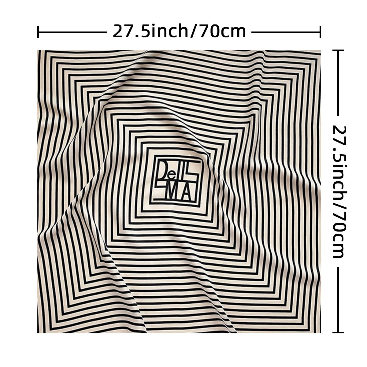 Striped Bandana Casual Silk Neckerchief Head Wrap Bag Handle Charm