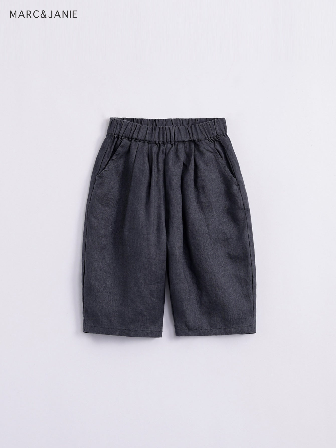 Girls Linen Cropped Pants Kids Summer Trousers