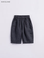 Girls Linen Cropped Pants Kids Summer Trousers