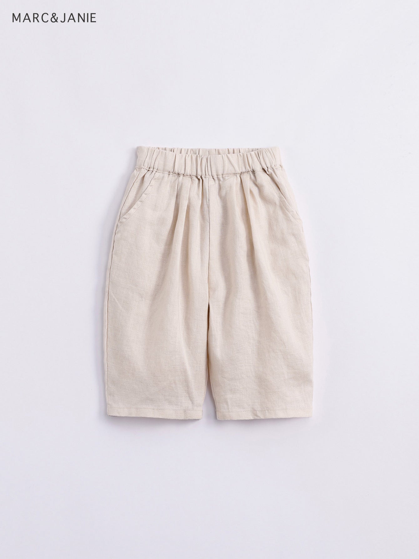 Girls Linen Cropped Pants Kids Summer Trousers