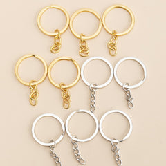 20pcs Bulk Keychain DIY Accessories Split Keyrings With Link Chain