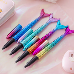 3pcs Mermaid Gel Pens 0.5mm Ink for Students with Cute Cartoon Design