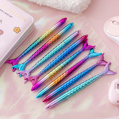 3pcs Mermaid Gel Pens 0.5mm Ink for Students with Cute Cartoon Design