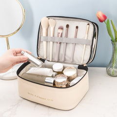 Large Travel Makeup Bag Organizer With Makeup Brush Storage
