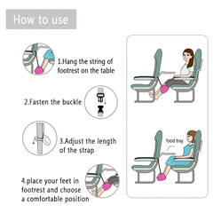 Portable Airplane Footrest Hammock, Travel Lightweight Foot Rest