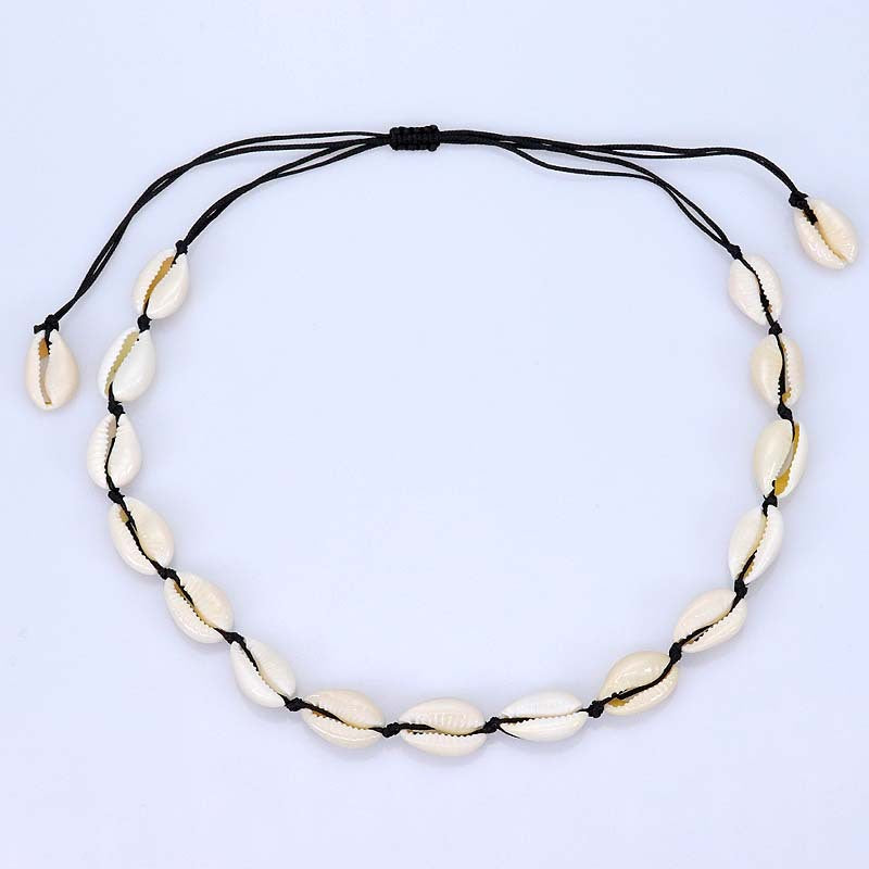 Shell Braided Bracelet Hawaiian Style Beach Necklace