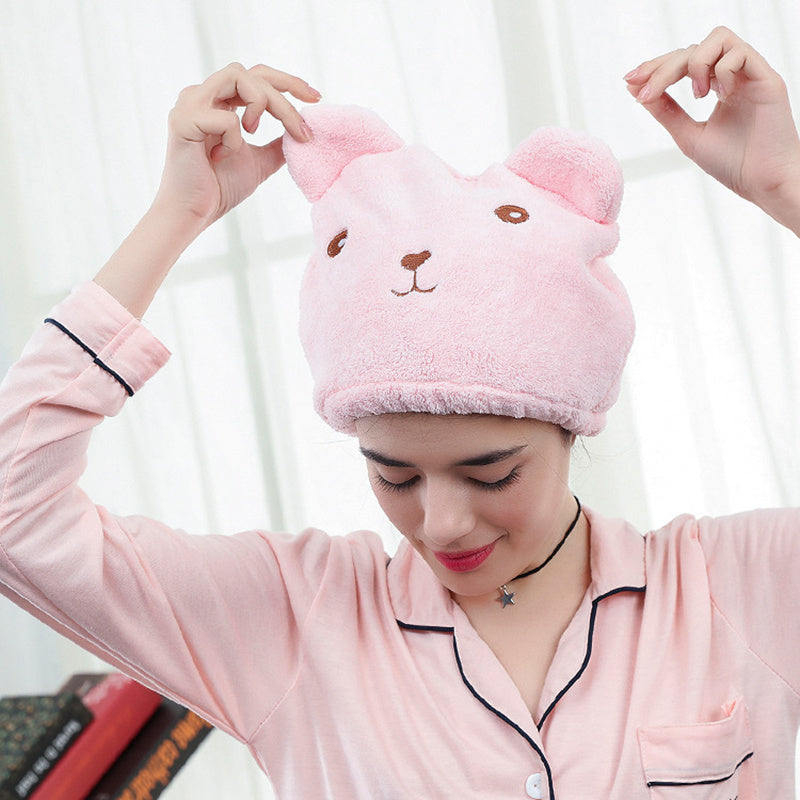 Cartoon Hair Drying Cap Absorbent Quick-drying Towel