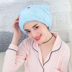Cartoon Hair Drying Cap Absorbent Quick-drying Towel