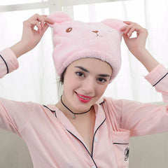 Cartoon Hair Drying Cap Absorbent Quick-drying Towel