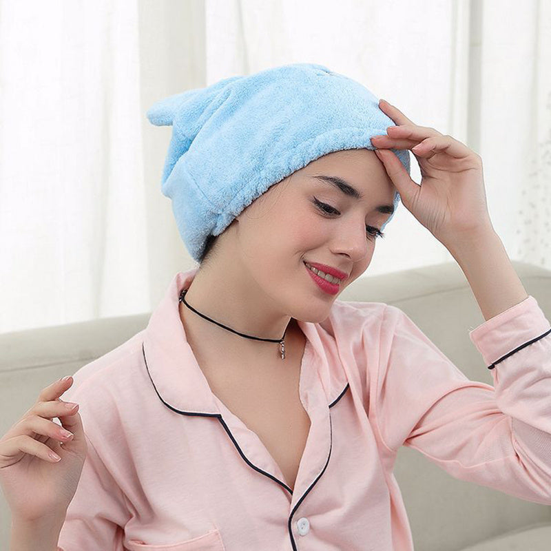 Cartoon Hair Drying Cap Absorbent Quick-drying Towel