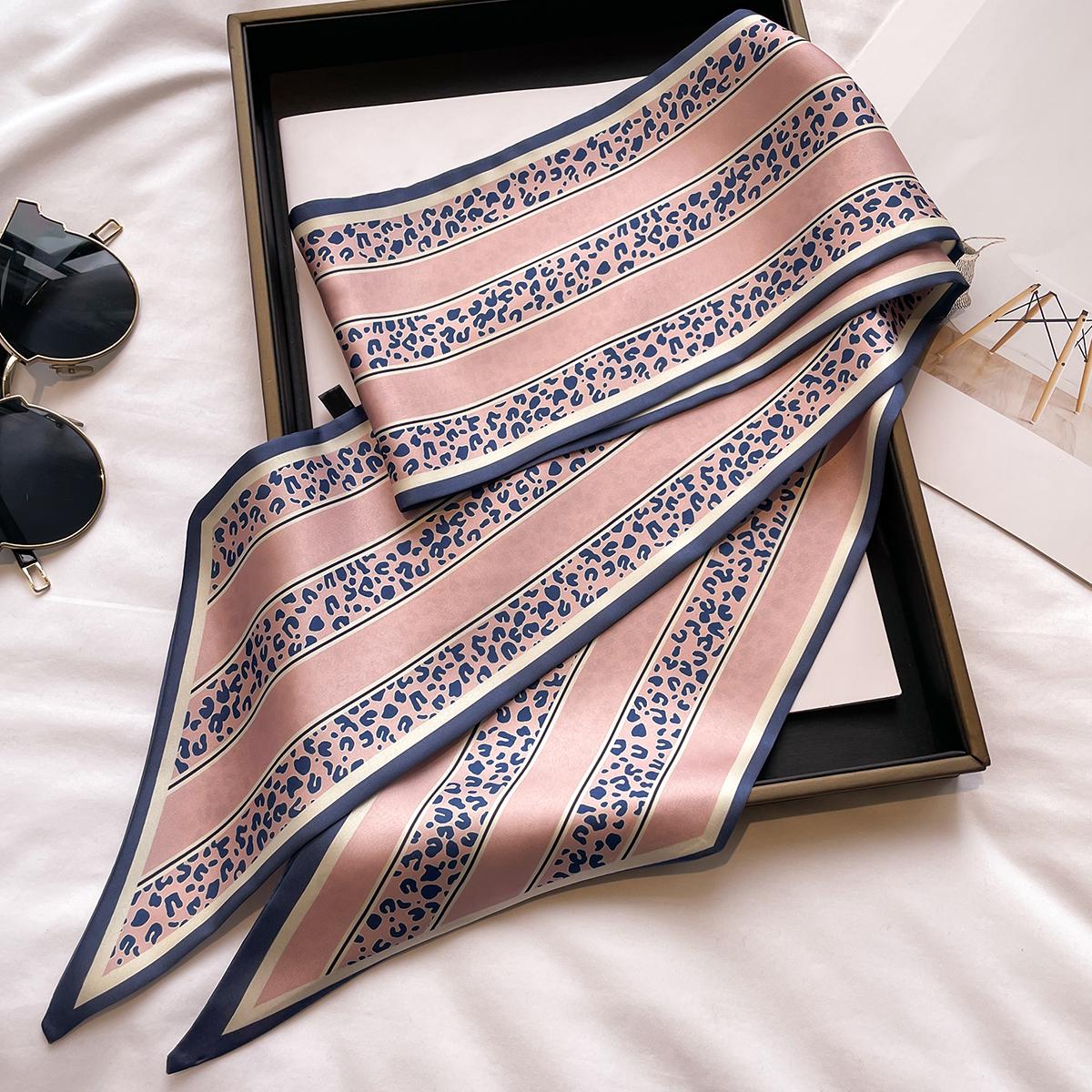 Printed Skinny Silk Twilly Scarf Neck Tie