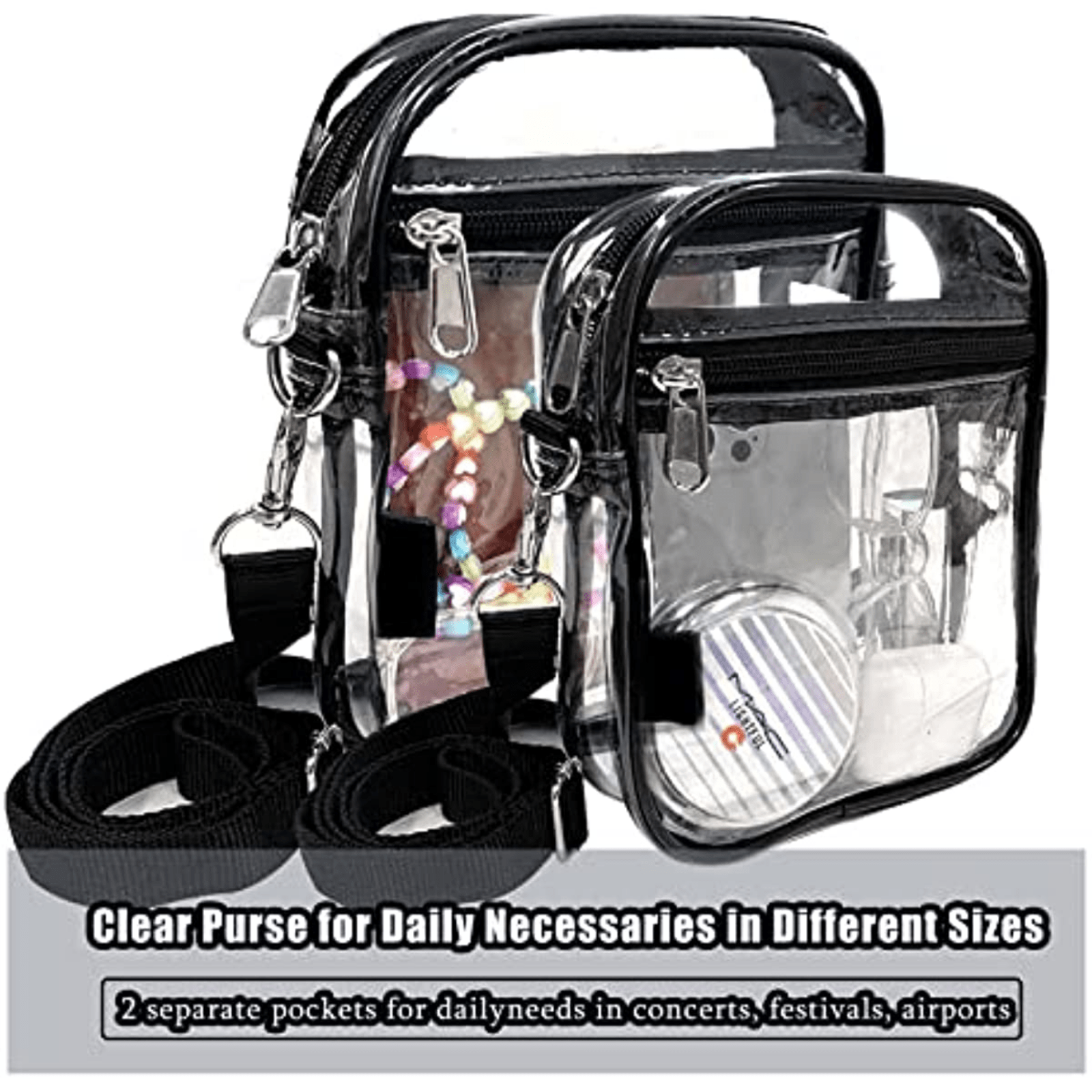 Clear Crossbody Purse Bag Stadium Approved Front Pocket Sports Concerts