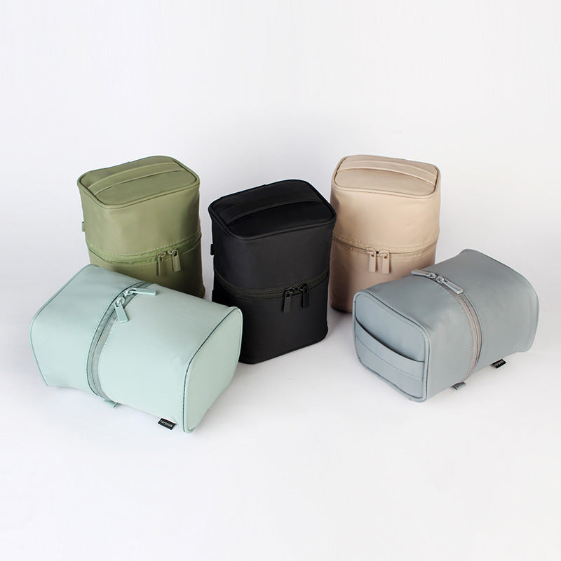 Stylish Bucket Cosmetic Bag with Zipper