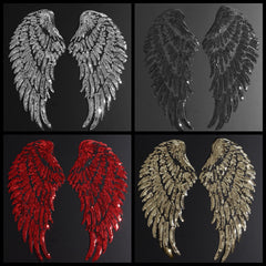 Sequin Wings Patches, Embroidered Badges Clothes DIY Decoration Sticker