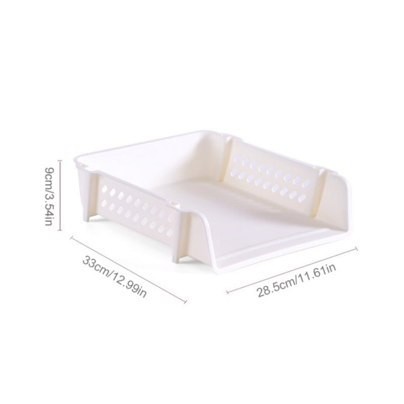 Layered Plastic File Shelf A4 File Box Green
