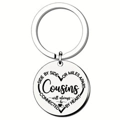 Cousins Gift Keychain We Are Cousins Connected By the Heart Keyring