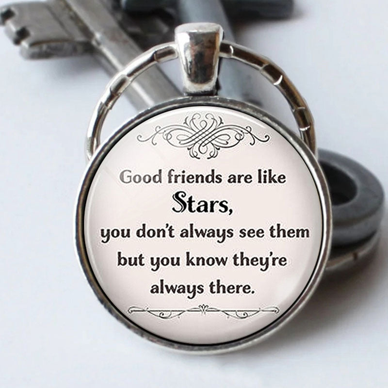 Good Friends Like Stars Keychain Stainless Steel GEM 0424