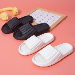 Women's Solid Slides Lightweight Open Toe Slip On Shoes