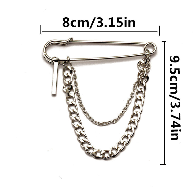 Chain Pin Decoration Hip Hop Style Jewelry For Men