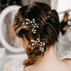 2pcs Faux Pearl Hair Clip Women's Headwear Wedding Bridal Hairpin
