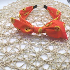 Kids Square Bowknot Headband Mixed Smile Faces Pattern Head Hoop