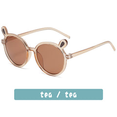 Girls Bunny Ear Round Frame Sunglasses UV Protection
