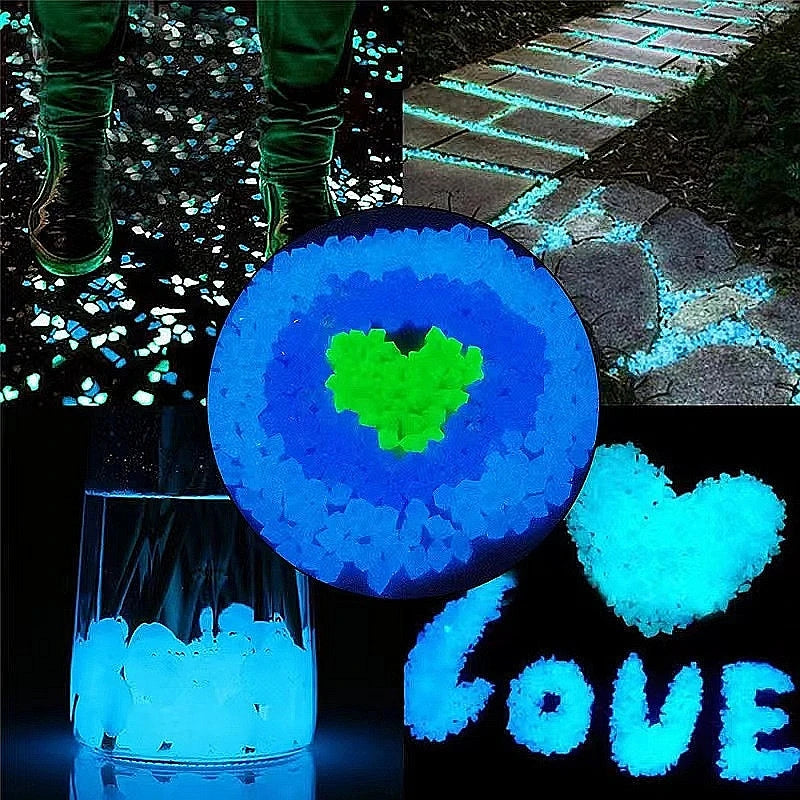 300 Glow Dark Garden Pebbles Outdoor Aquariums Decor