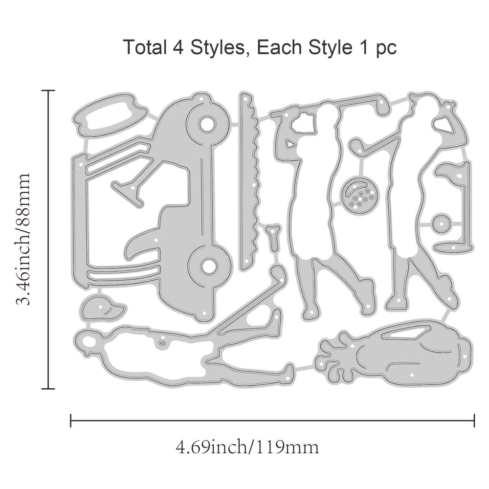1pc Golf Theme Metal Cutting Dies for DIY Scrapbooking Cards Making