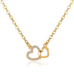 Double Heart Pendant Necklace for Girls