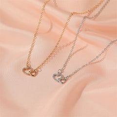 Double Heart Pendant Necklace for Girls