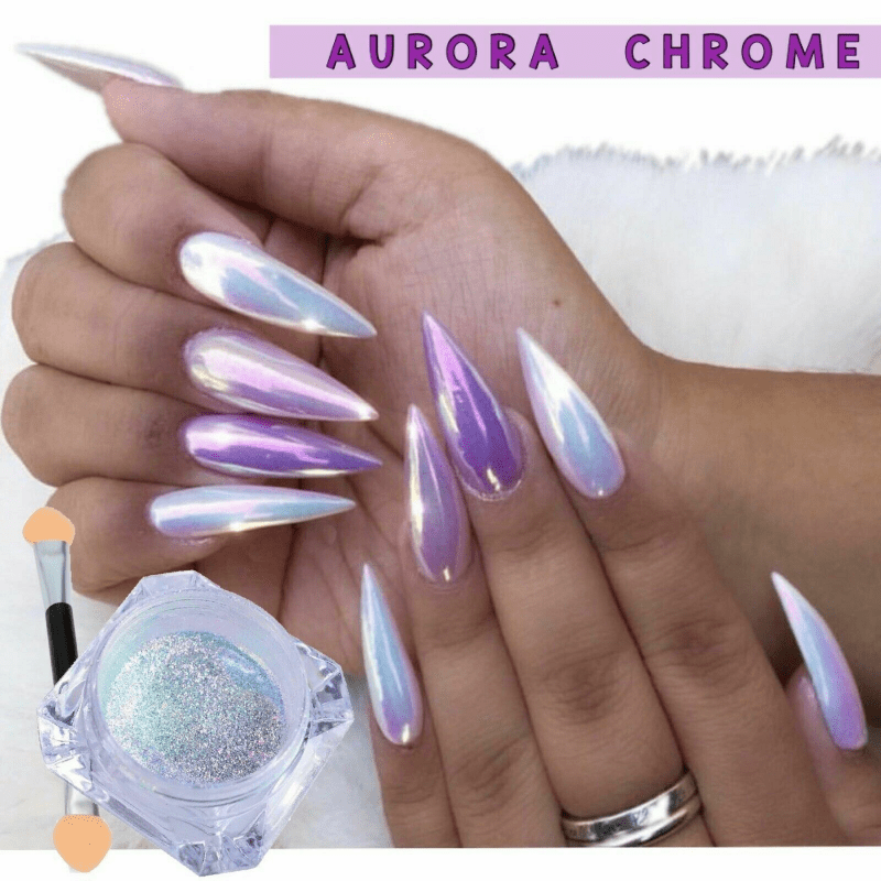Aurora Mirror Pigment Iridescent Glitter Nail Art Dust