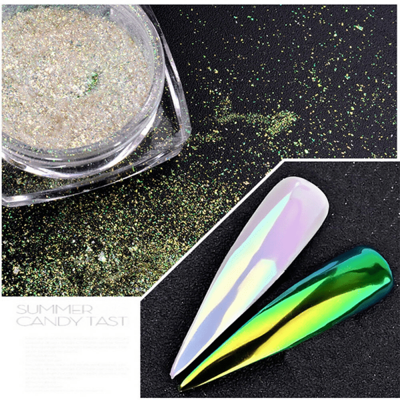 Aurora Mirror Pigment Iridescent Glitter Nail Art Dust