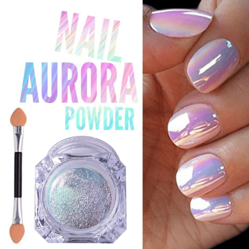 Aurora Mirror Pigment Iridescent Glitter Nail Art Dust