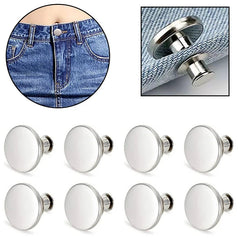 8pcs Adjustable No Sew Jeans Button Metal Clips for Loose Jeans Repair