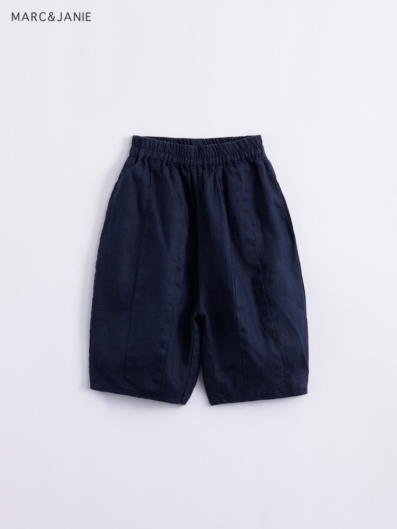 Kids Natural Linen Lantern Cropped Pants
